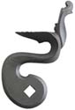 cock, left, wax cast steel, 1.4" throw, tapped 1/4-28